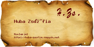 Huba Zsófia névjegykártya